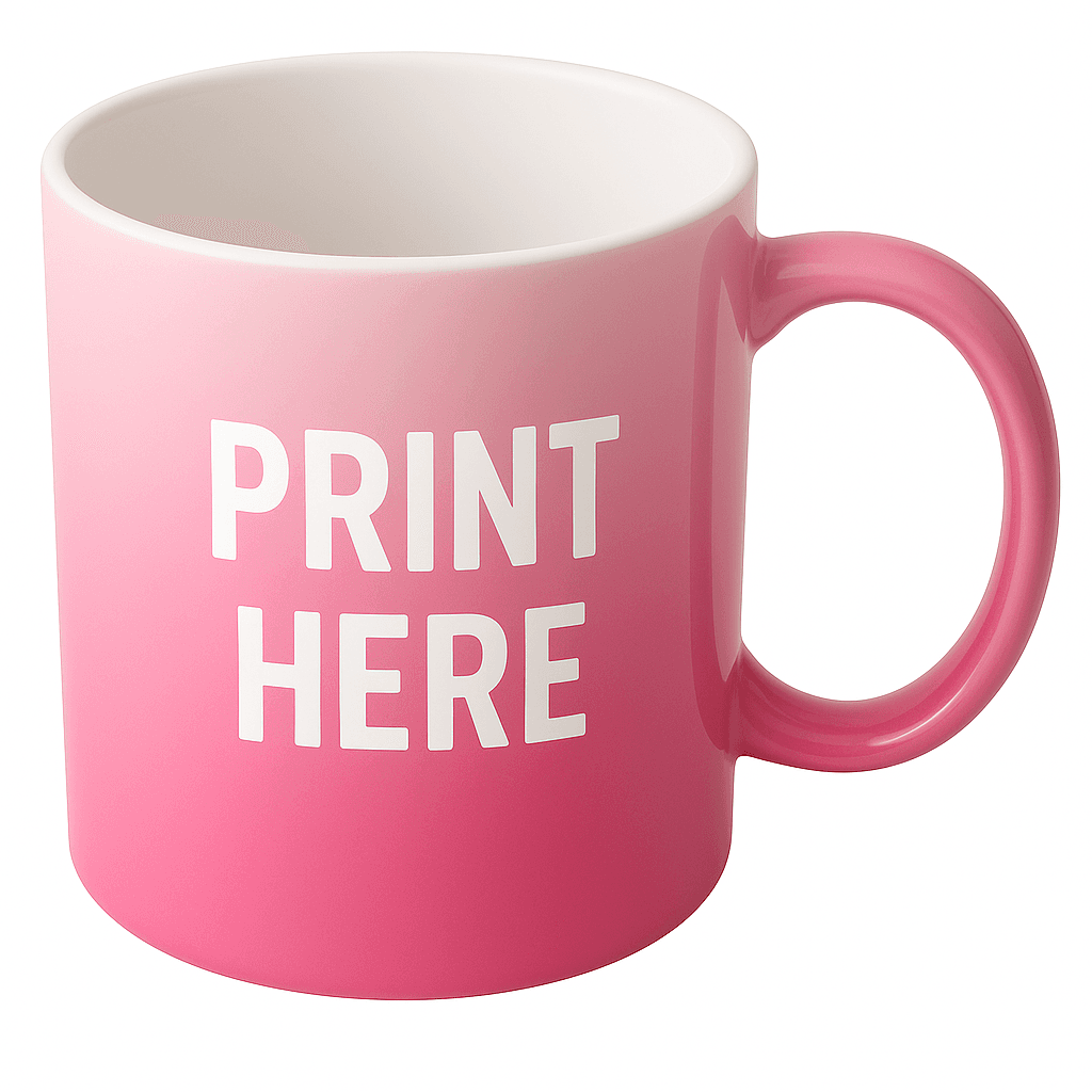 Custom 11 oz 2Shade Ceramic Sublimation Mug – Heat Press Compatible, Customizable Cup print view 3