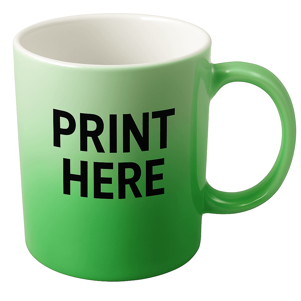 Custom 11 oz 2Shade Ceramic Sublimation Mug – Heat Press Compatible, Customizable Cup print view 2