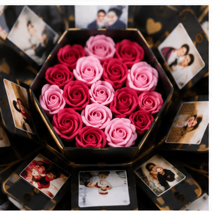 Custom Luxury Royal Hexa 4-Layer Surprise Box | LED Lighting, Chocolates & Keepsake Display Gift Box printing in India