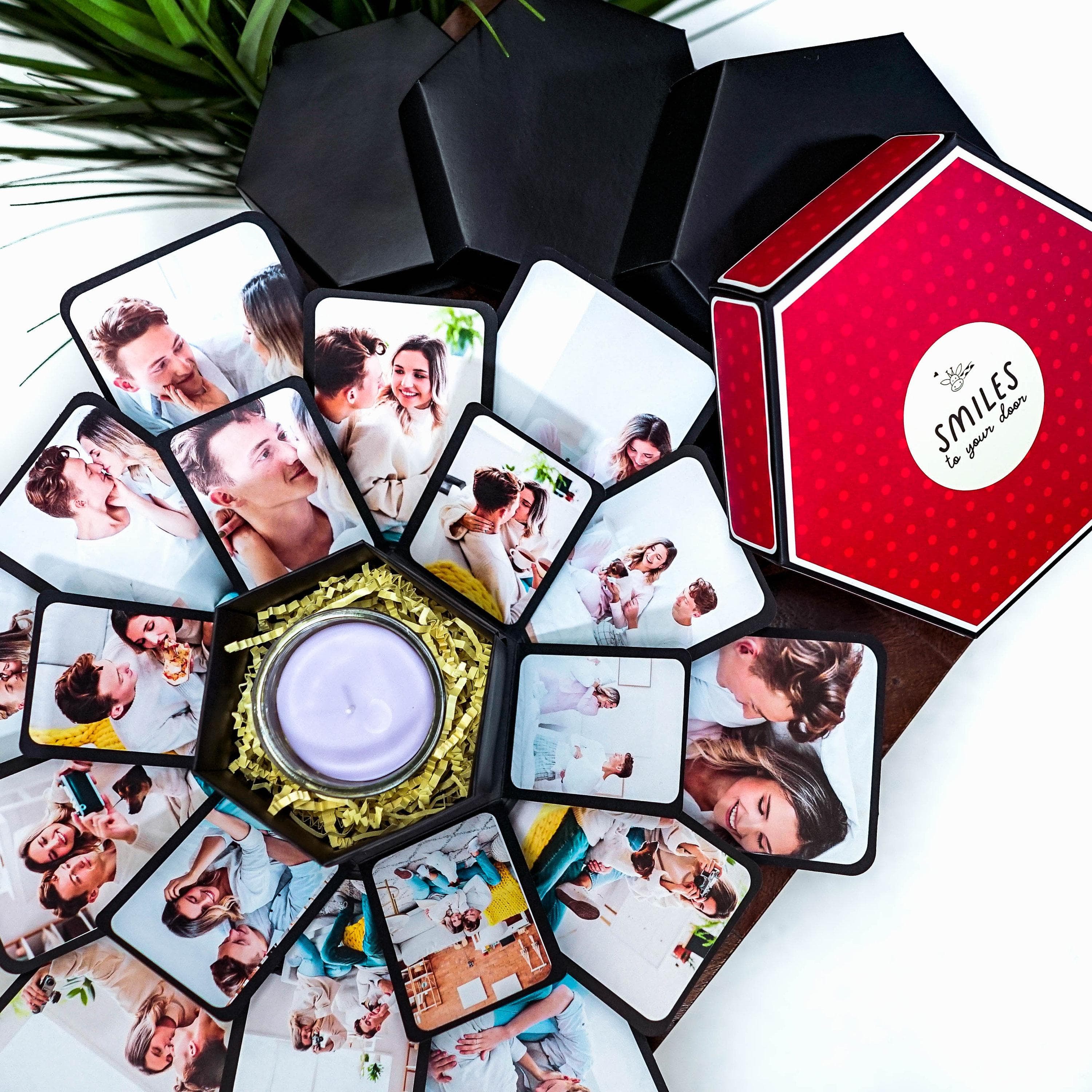 Custom Luxury Multilayer Hexagon Explosion Gift Box with Pop-Ups & Mini Keepsake Box – Perfect for Proposals, Anniversaries & Romantic Surprises print view 2