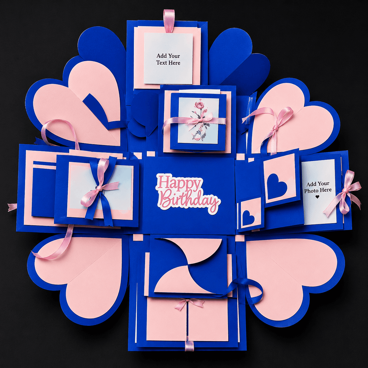 Custom Dual Layer Classic Quadrat Explosion Gift Box – Handmade Birthday Surprise Box | Personalized Photo Memory Box | Perfect Birthday Gift for Him & Her printing in India